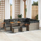 Conjunto de sofás de jardim 12 pcs Rattan sintético bege