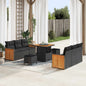 9-Piece Garden Sofa Set with Cushions Beige and Light Grey