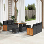 9-Piece Garden Sofa Set with Cushions Beige and Light Grey