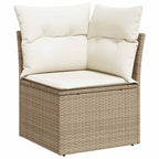 Conjunto de sofás de jardín con cojín 11 pcs Beige y Crema