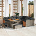 Conjunto de sofás de jardín con cojín 12 pcs Beige y Crema