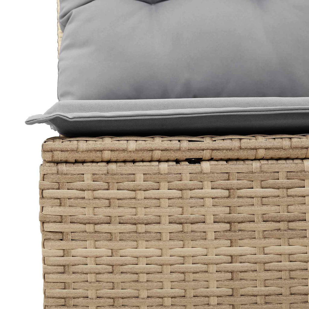 Conjunto de sofás de jardín con cojín 9 pcs Beige y Gris Claro