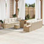 Conjunto de sofás de jardín con cojín 11 pcs Beige y Crema