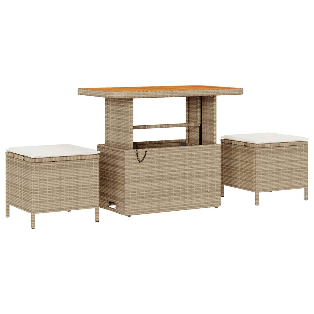 Conjunto de sofás de jardín con cojín 10 pcs Beige y Crema