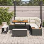 Conjunto de sofás de jardín con cojín 8 pcs Negro y crema