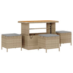 Conjunto de sofás de jardín con cojín 9 pcs Beige y Gris Claro