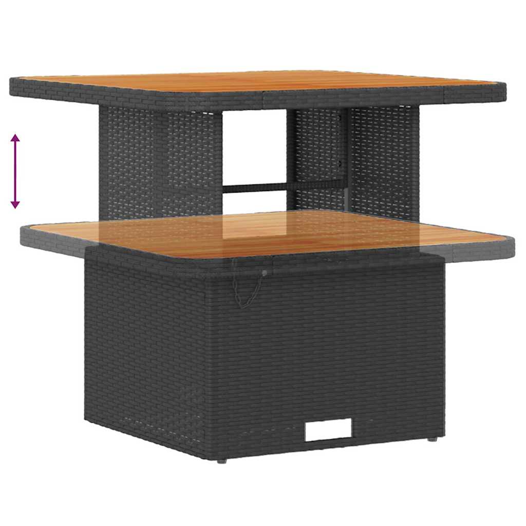 Conjunto de sofá de jardín 8 pcs Negro y crema ratán sintético