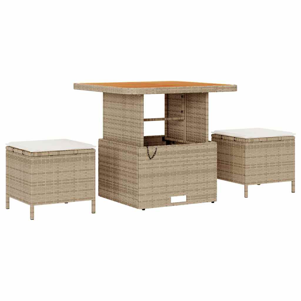 Conjunto de sofá de jardín con cojín 8 pcs beige y crema