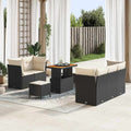 Conjunto de sofá de jardín con cojín 8 pcs Negro y crema
