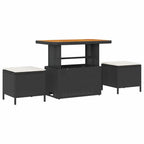 Conjunto de sofá de jardín con cojín 8 pcs Negro y crema