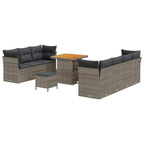 Conjunto de sofá de jardín 10 pcs Gris ratán sintético