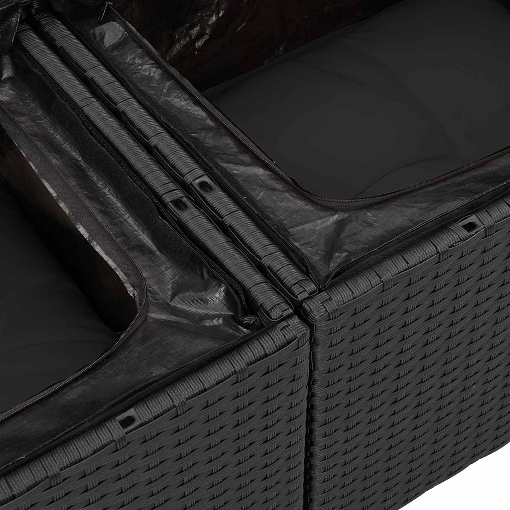 Conjunto de sofá de jardín con cojín 8 pcs Negro