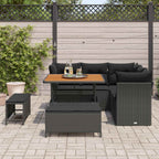 Conjunto de sofá de jardín con cojín 8 pcs Negro