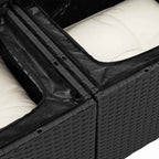 Conjunto de sofá de jardín con cojín 8 pcs Negro y crema