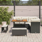 Conjunto de sofá de jardín con cojín 8 pcs Negro y crema