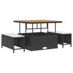 Conjunto de sofá de jardín con cojín 8 pcs Negro y crema