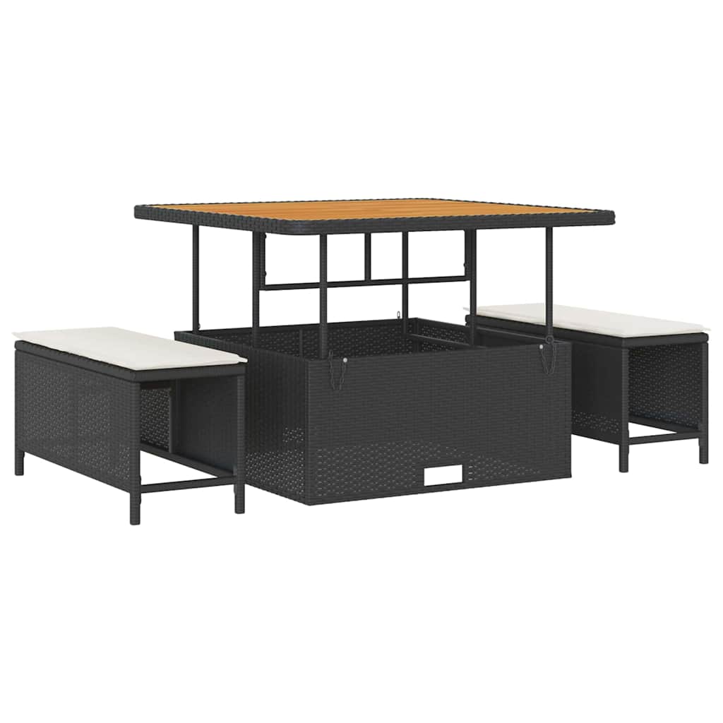 Conjunto de sofá de jardín con cojín 8 pcs Negro y crema