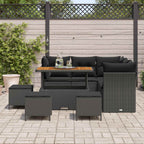 Conjunto de sofá de jardín con cojín 9 pcs Negro