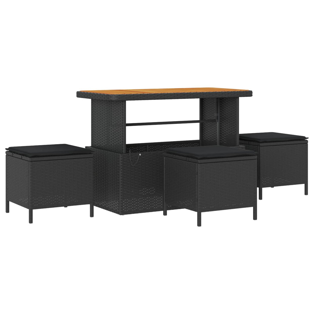Conjunto de sofá de jardín con cojín 9 pcs Negro