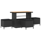 Conjunto de sofá de jardín con cojín 9 pcs Negro