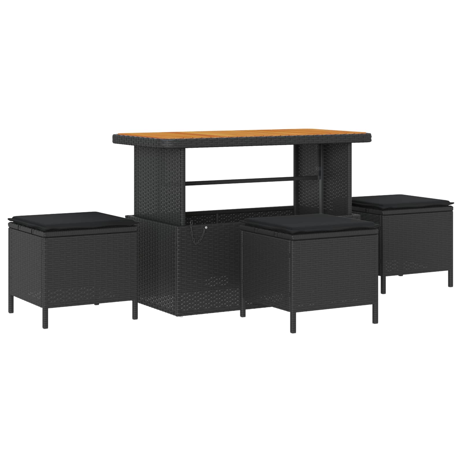 Conjunto de sofá de jardín con cojín 9 pcs Negro