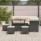 Conjunto de sofá de jardín con cojín 9 pcs Negro y crema