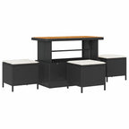 Conjunto de sofá de jardín con cojín 9 pcs Negro y crema