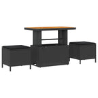 Conjunto de sofá de jardín Manual 9 pcs Negro 90 x 55 x 71 cm