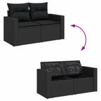 Conjunto de sofá de jardín 8 pcs Negro ratán sintético