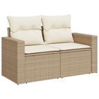 Conjunto de sofá de jardín 8 pcs Beige y Crema ratán sintético