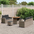 Conjunto de sofá de jardín con cojín Manual 8 pcs Gris