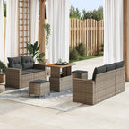 Conjunto de sofá de jardín con cojín 8 pcs Gris ratán sintético
