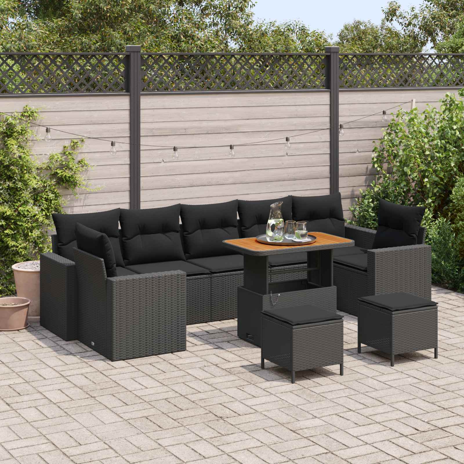 Conjunto de sofás de jardín 13 pcs Gris ratán sintético