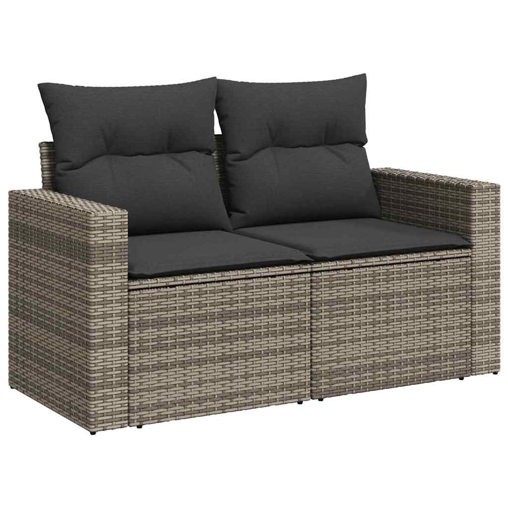 Conjunto de sofás de jardín 13 pcs Gris ratán sintético