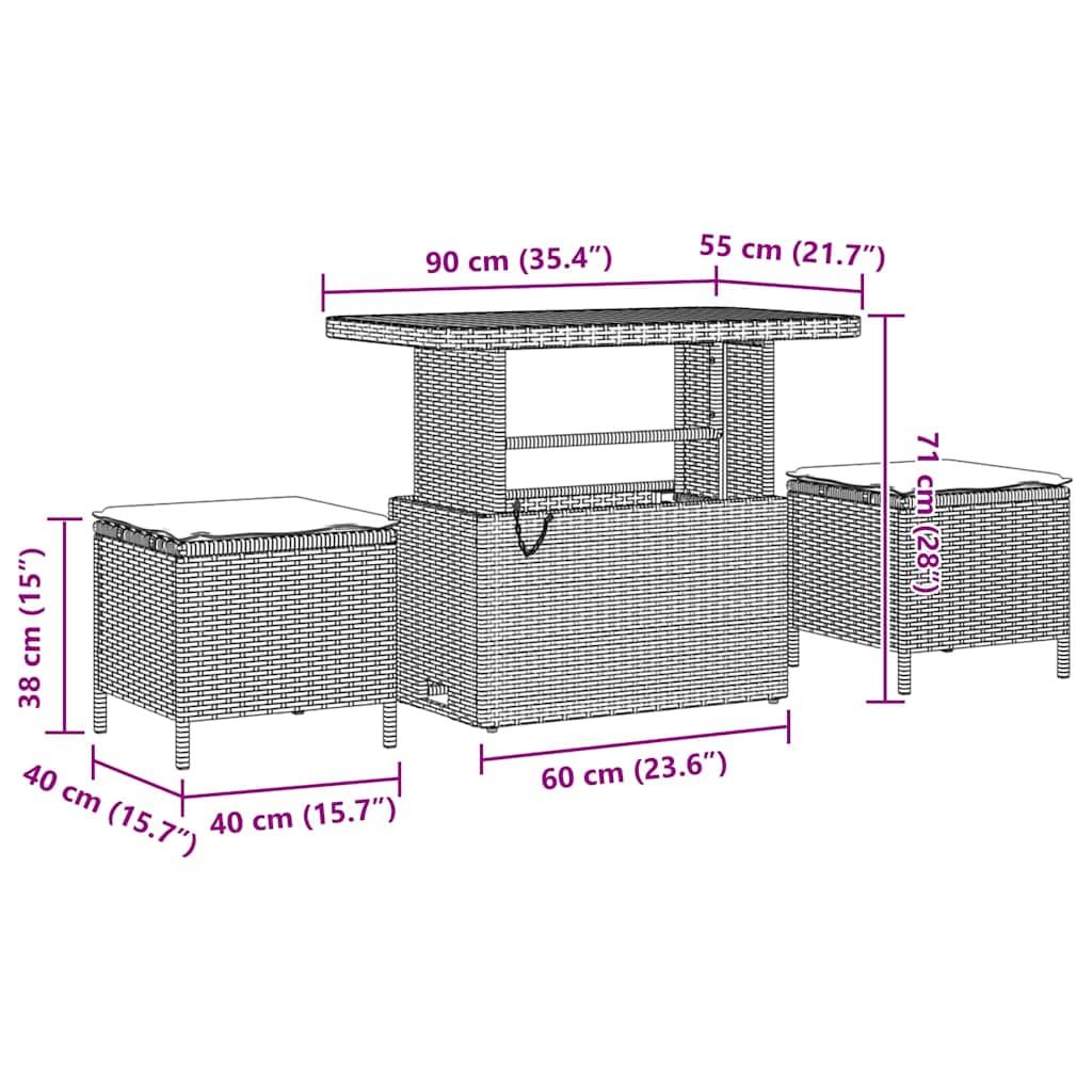 Conjunto de sofás de jardín 13 pcs Gris ratán sintético