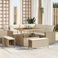 10-Piece Garden Sofa Set Grey Poly Rattan