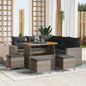 10-Piece Garden Sofa Set Grey Poly Rattan