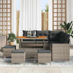 Conjunto de sofás de jardín 10 pcs Gris ratán sintético