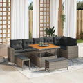 Conjunto de sofás de jardín 11 pcs Gris ratán sintético
