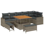 Conjunto de sofás de jardín 11 pcs Gris ratán sintético