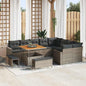 Conjunto de sofás de jardín 13 pcs Gris ratán sintético