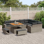 Conjunto de sofás de jardín 13 pcs Gris ratán sintético