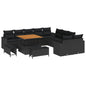 Conjunto de sofás de jardim 17 peças Cinzento vime sintético