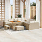 Conjunto de sofás de jardim com almofadões 17 pcs Bege e Creme