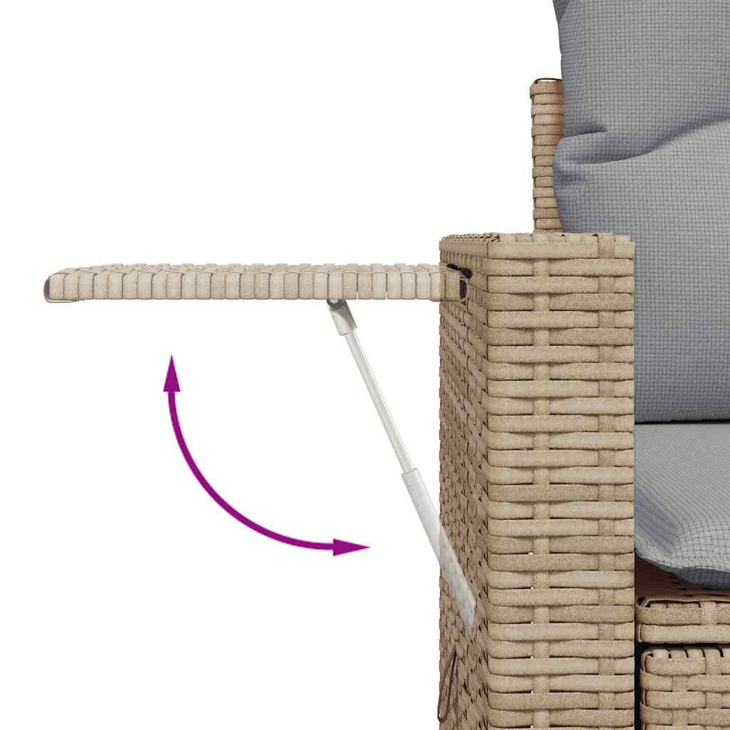 Conjunto de sofá de jardín con cojín 9 pcs beige y gris claro
