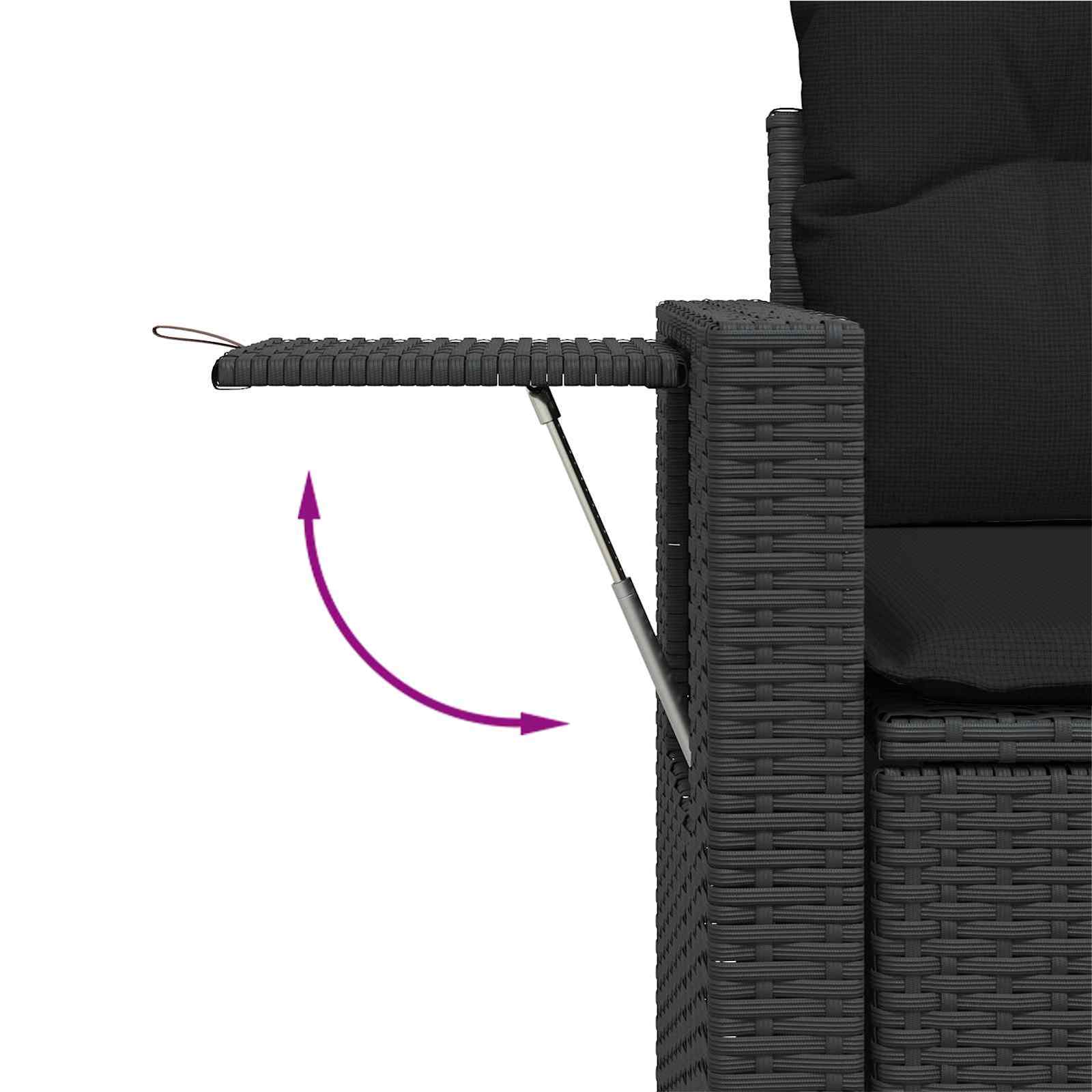 Conjunto de sofá de jardín con cojín 10 pcs Negro