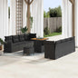 Conjunto de sofá de jardim 11 peças Rattan sintético Bege e Creme