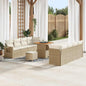 Conjunto de sofá de jardim 11 peças Rattan sintético Bege e Creme