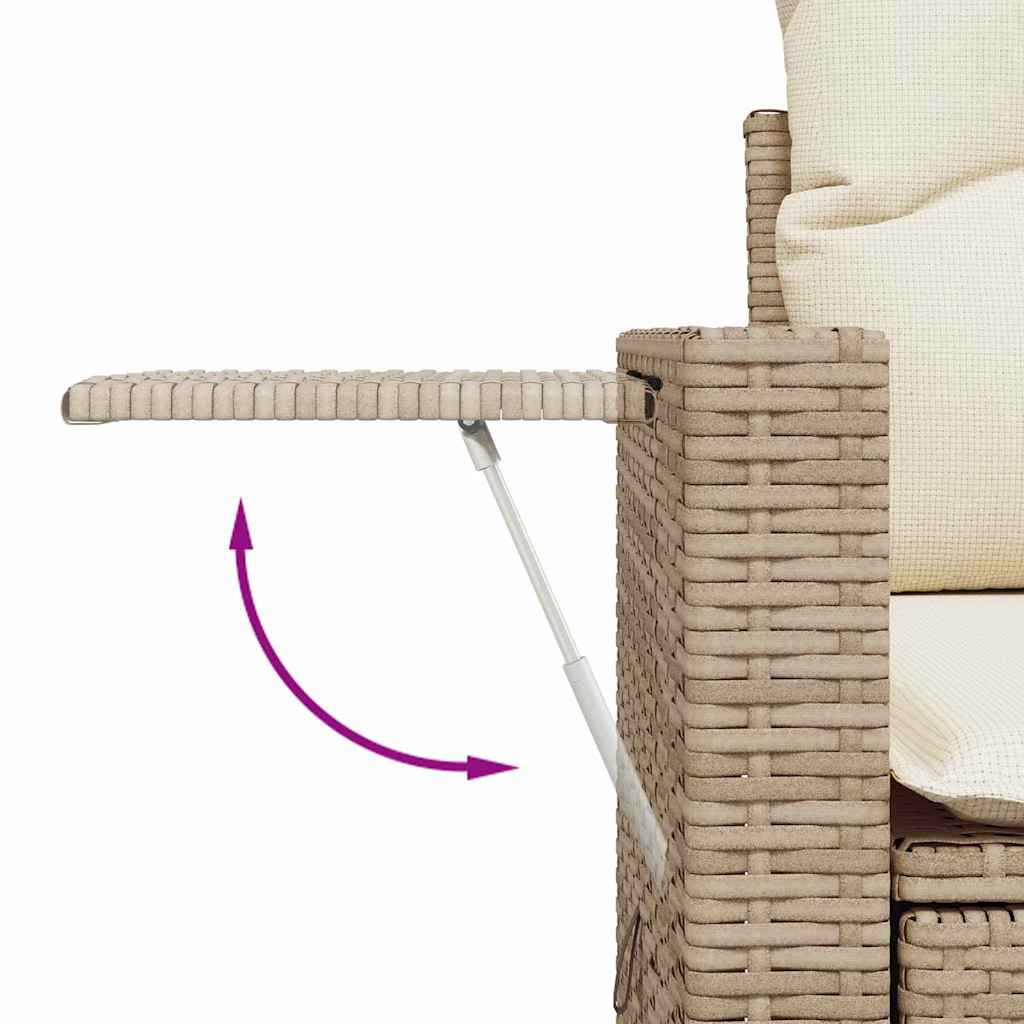 Conjunto de sofá de jardín 11 pcs Beige y Crema ratán sintético