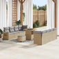 Garden sofa set with cushion 11 pcs Beige and Light Grey